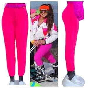 Obermeyer Vintage 90’s Hot Pink Ski Pants Stirrup